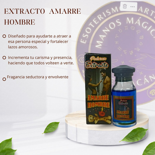 Poderoso Extracto Amarre Hombre Atracción Del Amor + Regalo