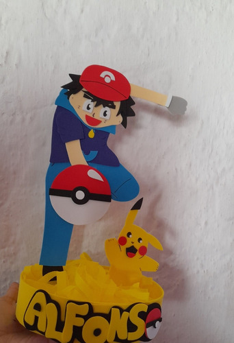 Imagen 10 de 10 de Pokemon Centros De Mesa Adorno Para Torta Pokemon Topper