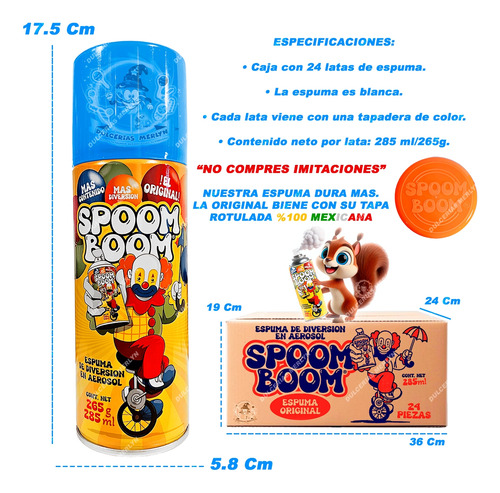 Espuma En Spray Caja Con 24 Latas Fiestas Bolos Cumpleaños