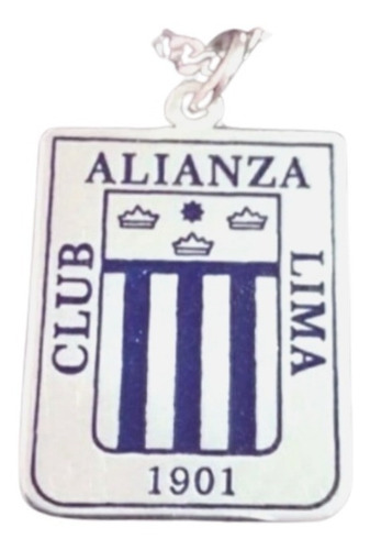 Dije Y Cadena Alianza Lima En Plata 950 Collar, Cristal, U