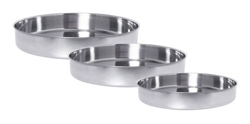  Set X3 Moldes De Torta Acero Inoxidable Torteras Dif Tamaño