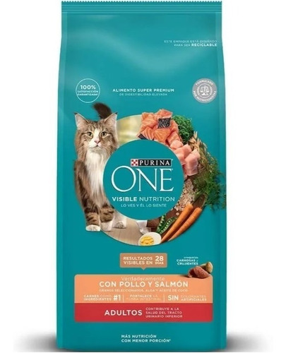 Alimento Para Gato Adulto Purina One 7 Kg Pollo Y Salmon 