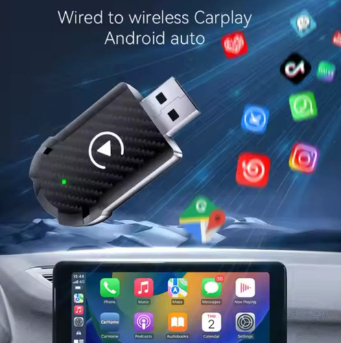 Adaptador Carplay Sem Fio 2 Em 1 Conversor Automático