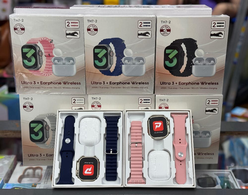 Reloj Inteligente Smartwatch Ultra3 Color Rosa + Auriculares