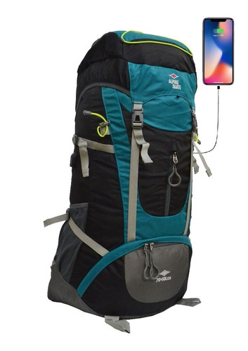 Mochila Alpine Skate Mochilero 70 + 10 Litros Camping Usb