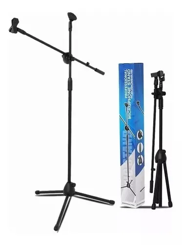 Soporte de Micrófono Jirafa Extensible Profesional Vt-power ML 03 Negro Incluye 2 Pipetas Metálico