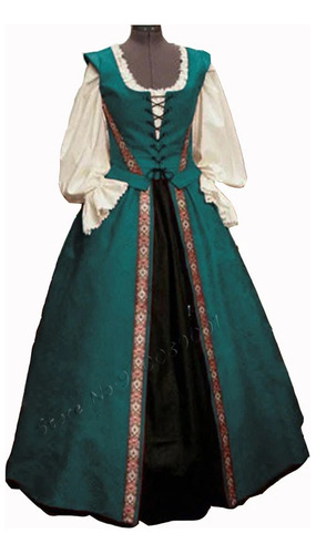 Disfraz De Fiesta, Vestido Largo Medieval Victoriano, Vestid