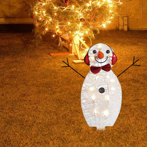 Muñeco De Nieve De Navidad Led Enciende La Linterna De