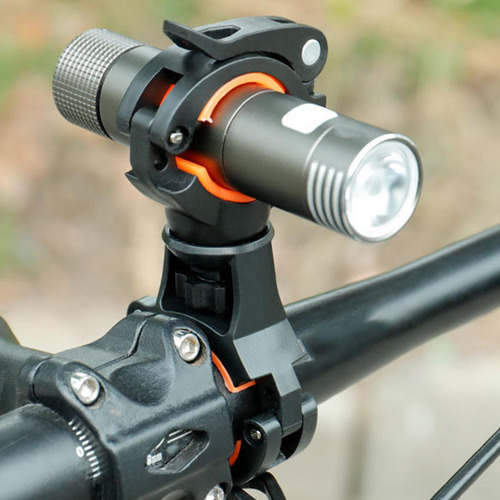 2 Soporte De Luz De Bicicleta De Rotación 360 Azul Negro