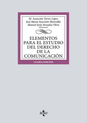 Elementos Para El Estudio Del Derecho De Comunicacion 4ãâªed, De Aa.vv. Editorial Tecnos, Tapa Blanda En Español