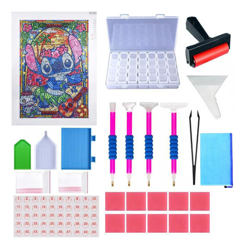 Kit De Pintura De Vidrio Stitch 5d Para Bricolaje