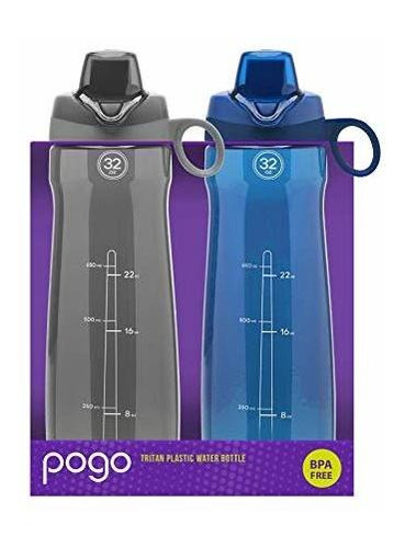 Pogo Botella De Agua Tritan Con Tapa Chug De 32 Onzas (paque