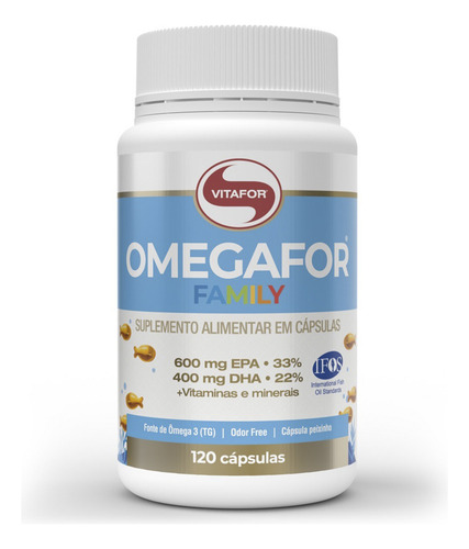 Kit 3 Ômegafor Family Ômega 3 Vitafor De 120 Cápsulas