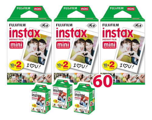 Filme Instax Mini 8 9 11 12 Pack Fuji Original Com 60 Fotos