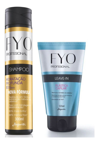 Kit Shampoo Fyo 8 Óleos + Leave-in Plástica Capilar Jequiti