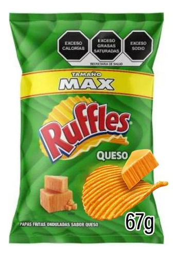 Botana 6 Pzas Papas Fritas Sabritas Ruffles Tamaño Max Sabor
