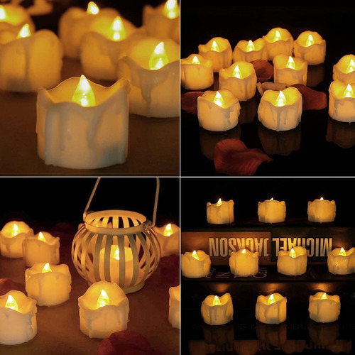 Velas Led, Juego De 12 Velas Led Sin Llama, Candelitas Led T