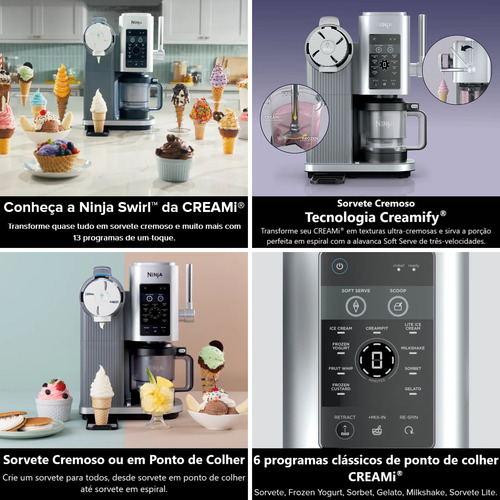 Ninja Swirl Multi Sorveteira Casquinha Soft Serve 13-em-1 3x