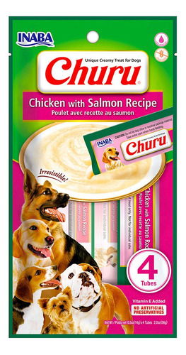 Inaba Churu para perro sabor pollo con salmón 4 tubos