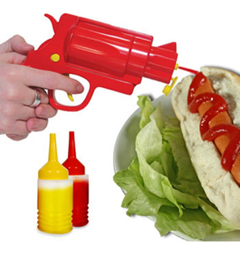 Dispensador Pistola De Ketchup Y Mostaza Salsas 