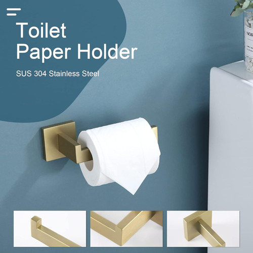 Toallero Dorado De 4 Piezas, Accesorios De Baño, Soporte Par