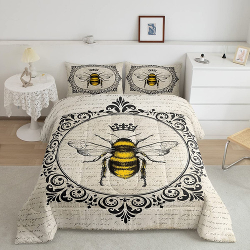 Erosebridal Sweet Honey Bee - Juego De Ropa De Cama Tamano M