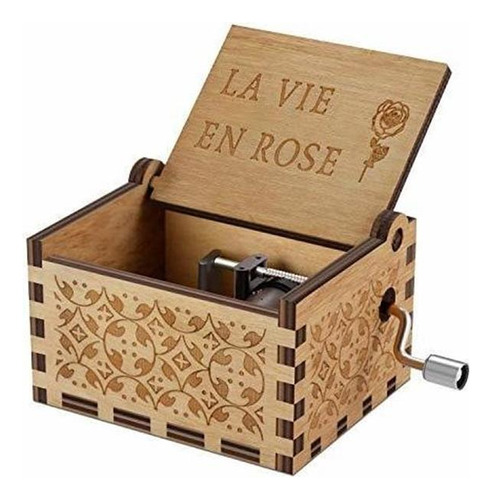 Caja Musical Decorativa Decoracion Madera Laser Vie En Rose