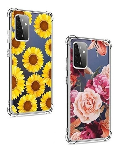 Forros Para Samsung Galaxy A72 Transparente Con Flores