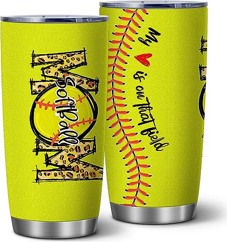 A Mano Softball Mamá 20 Oz Aislantes Con Tapa 27qxh