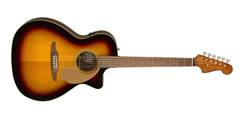 Guitarra electroacústica Fender California Newporter Player abeto sunburst derecha