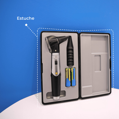 Set Otoscopio Y Oftalmoscopio Con Luz Led Tp302 Checkatek Color Negro