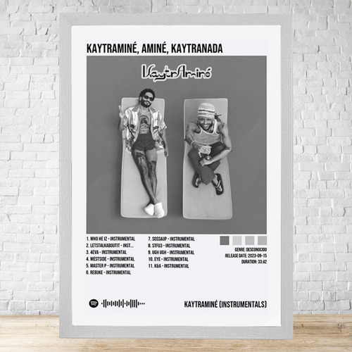 Cuadro Kaytraminé Aminé Kaytranada 30x40 Cm C145 Blanco Moderno