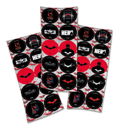 90 Adesivos Batman O Filme - 9 Cartelas Com 10 Adesivos Cada