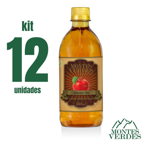Vinagre De Maçã Montes Verdes 5% Acidez - Kit 12 Unidades