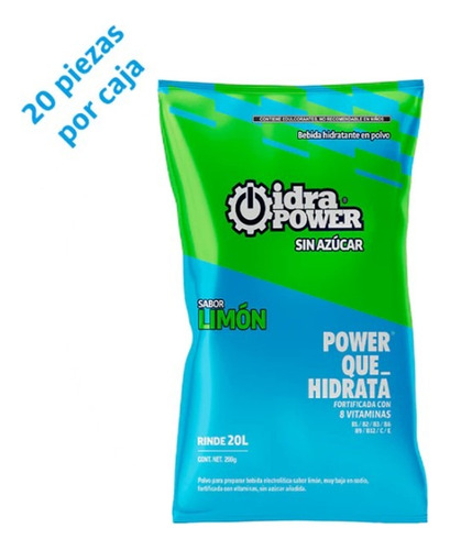 Idrapower Isotónico Sobre Para 20 Litros Caja C/20 Sobres
