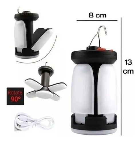 Portatil Recargable Emergencia Luces Led Lámpara Carga Solar