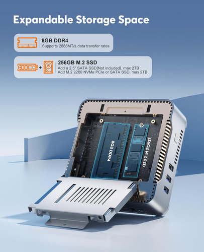 Mini Pc Kamrui Gk3plus Con Windows 11, 8 Gb De Ram, 256 Gb,