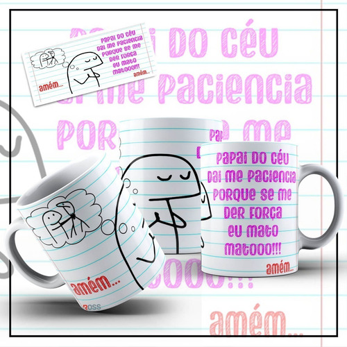 Imagem 2 de 5 de Caneca Bento Flork Memes Engraçados - Dai Me Paciencia