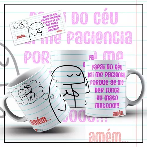 Caneca Nova Do Bentô Flork Meme Engraçado Paciência É Tudo!