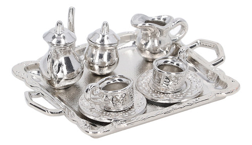 Mini Juego De Té De Metal A Escala 1/12 Simulación