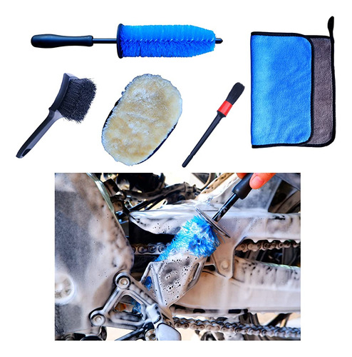 Kit De Cepillo De Limpieza De Motocicleta Paquete De 5, Cepi