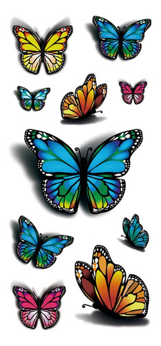 Tafly 3d Colorido Mariposa Cuerpo Arte Tatuajes Temporales I