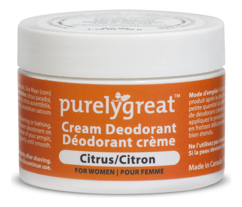 Purelygreat Natural Deodorant For Women Citrus - Ewg Verifie