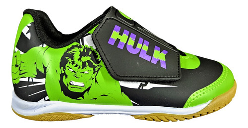 Tênis Infantil Dray® Hulk Marvel Velcro Chuteira Indoor