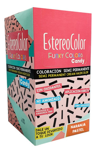  Estereo Color Pastel Funky Colors Candy Semi Permanente Tono NARANJA PASTEL
