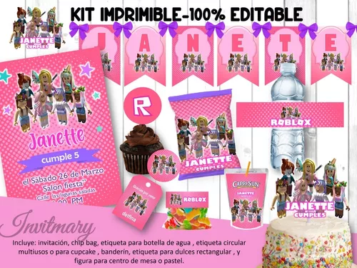 Kit Imprimible Gamer Roblox Textos Editables