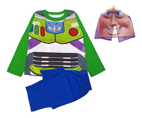 Pijama Buzz Lightyear Con Mascara Toy Story Niño Nene