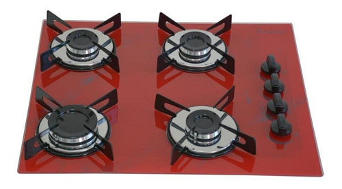 Fogão cooktop gás Chamalar 4 bocas ultra chama vermelho 127V/220V