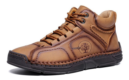 Botines De Hombres Casual Moda Zapatos Cuero Caminar Botas