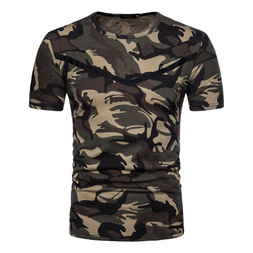 Playera De Verano De Estilo Militar Para Hombre Con Estampa